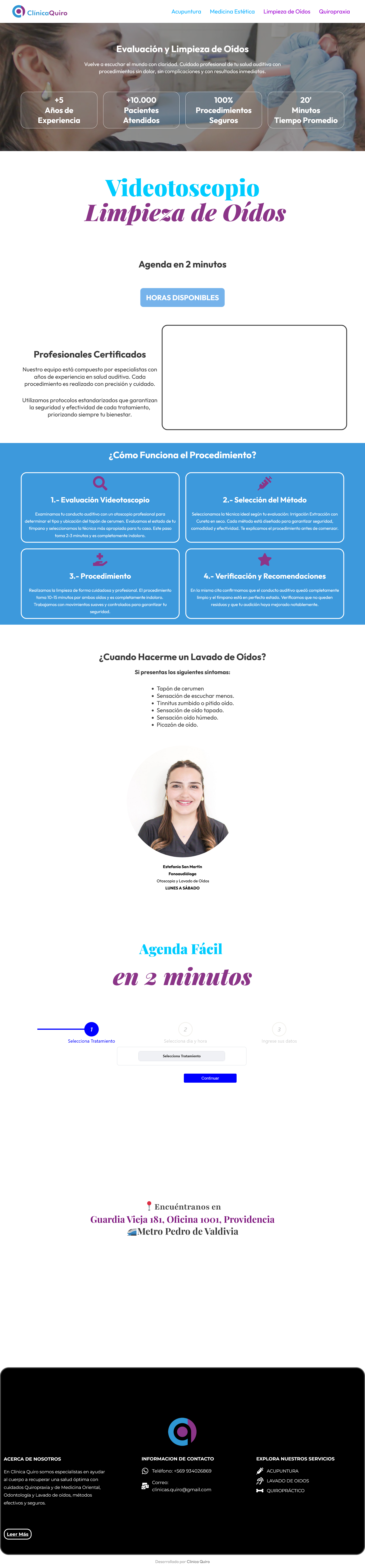 Especialista Clínica Late realizando lavado de oídos